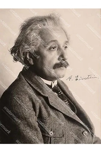 ALBERT EINSTEIN Signierte Reproduktion Schwarz-Weiß Vintage Foto 8"x11" #7 - Bild 1 von 1
