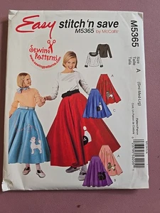 Mcalls Stitch'n Save Poodle Skirt Pattern M5365 Uncut- Misses And Girls - Picture 1 of 2