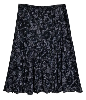 Coldwater Creek Purple-ish Black Lace Over Black Flared Hemline Skirt, size 1X - Image 1 of 4