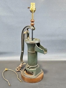 Vintage Repurposed Well Water Pump ~ Cast Iron Lamp Light - Picture 1 of 7