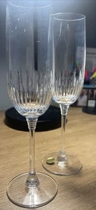 VTG Bohemia Crystal Glass Tall Champagne Flutes 10.5" Czech Republic Set Two - Picture 1 of 8