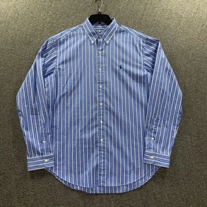 Ralph Lauren Shirt Mens Large Blue White Striped Classic Fit Button Down Pony - Picture 1 of 10