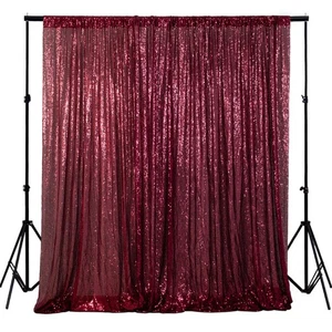 Sequin Photo Backdrop Burgundy 6FTx6FT Glitter Curtains Wine Sequin Fabric - Picture 1 of 6