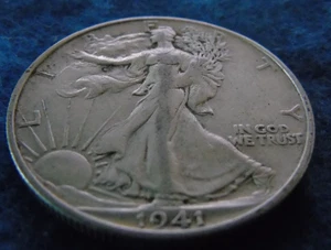 1941-S 1941S WALKING LIBERTY 90% SILVER HALF DOLLAR 50C Cent Fifty 1/2 XF? EF? - Picture 1 of 6