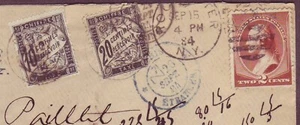 POSTAGE DUE 1884 AD Cover NY to FRANCE with RARE MIXED FRANKING & GREAT MARKINGS - Picture 1 of 3