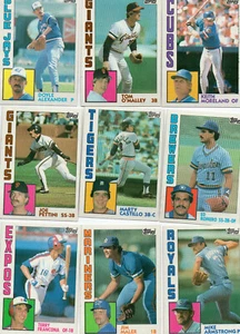 1984 Baseball 23 common blankbacks - Picture 1 of 3