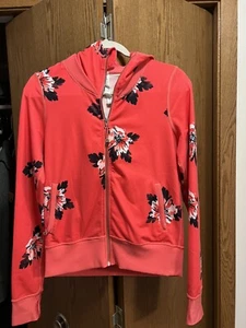 Lululemon Zip Hoodie Jacket Sz 6 Pink Red Floral Namaskar Atomic Flower - Picture 1 of 6