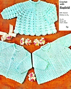 Hayfield-917Crochet Pattern Baby Jackets 18-20-22 in / 46-51-56 cm 4 Ply - Picture 1 of 3