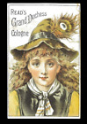 trade card, girl with curly hair and feathered hat WU-D3-0665