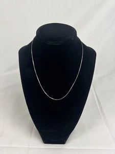 14k 585 Italy White Gold Petite Trace Chain Necklace - 2.01 Grams - Elegant! - Picture 1 of 8