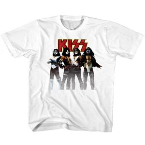 Kiss Rock Band Photo Kids T Shirt Gene Simmons Glam NYC Album Concert Youth - Picture 1 of 4