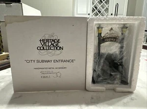 Dept. 56 City Subway Entrance Metal Green/Gold Trim Christmas in the City 55417 - Picture 1 of 2