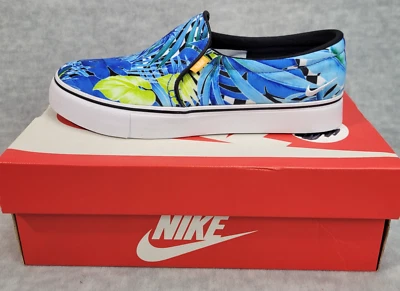 Nike Shoes Court Royale Blue Floral AC Slip On Canvas Sneakers Womens 8 in Box - Image 1 of 4