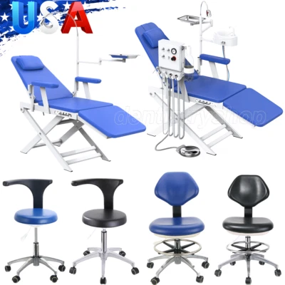 Silla plegable simple dental portátil / taburete médico móvil - Image 1 of 4
