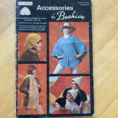 Patons Knit Crochet Pattern 127 Berets Hats*Scarves*Bed Socks*Poncho*Cape*Toque+ - Image 1 of 4