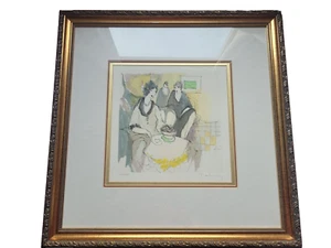Itzchak Tarkay Seriagraph Signed Numbered Framed Parisian Afternoon Chat - Picture 1 of 8