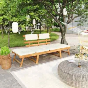 vidaXL Garden Bench with Cushions 2-in-1 190 cm Solid Acacia Wood - Picture 1 of 9