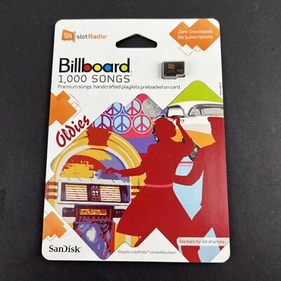 Sandisk Slot Radio Billboard 1000 Songs Oldies SR Music Card BRAND NEW SEALED - Image 1 of 2