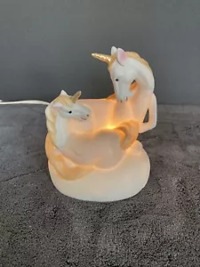 light up unicorn with baby ceramic. Works - Picture 1 of 5