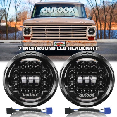 For Ford F1 1948-1952 white 7" inch Round LED Headlights Sealed High/LOW Beam Foto 1 de 4