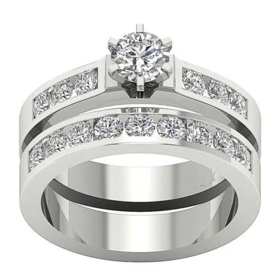 Bridal Engagement Ring I1 G 1.80 Ct Round Cut Diamond 14K White Gold Appraisal - Image 1 of 4