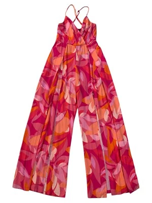 Mono para mujer Lulu talla rosa y naranja pierna ancha abertura alta panty forrado discoteca Foto 1 de 4