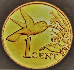 Trinidad & Tobago Cent, 1999 Gem Unc~Hummingbird~Free Shipping - Picture 1 of 2