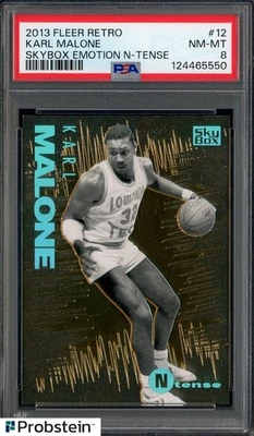Fleer Retro Skybox Emotion N-Tense #12 2013 Karl Malone Salón de la fama PSA 8 casi nuevo-como nuevo Foto 1 de 2