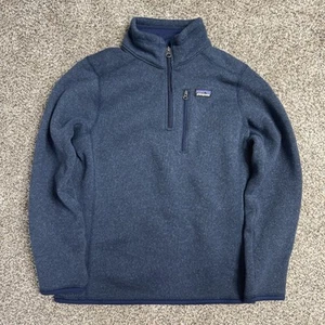Patagonia Better Sweater Jacket Boys Large 12 Navy Blue Fleece Full Zip Youth - Picture 1 of 6