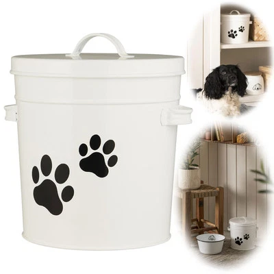 Vintage Futtereimer 24cm Futtertonne Hundefutter Aufbewahrung Eimer mit Deckel - Bild 1 von 4