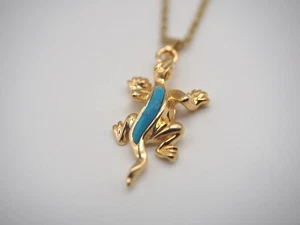 Lizard 14k Gold Plated Urn Cremation Pendant Ashes Memorial Necklace - Picture 1 of 5
