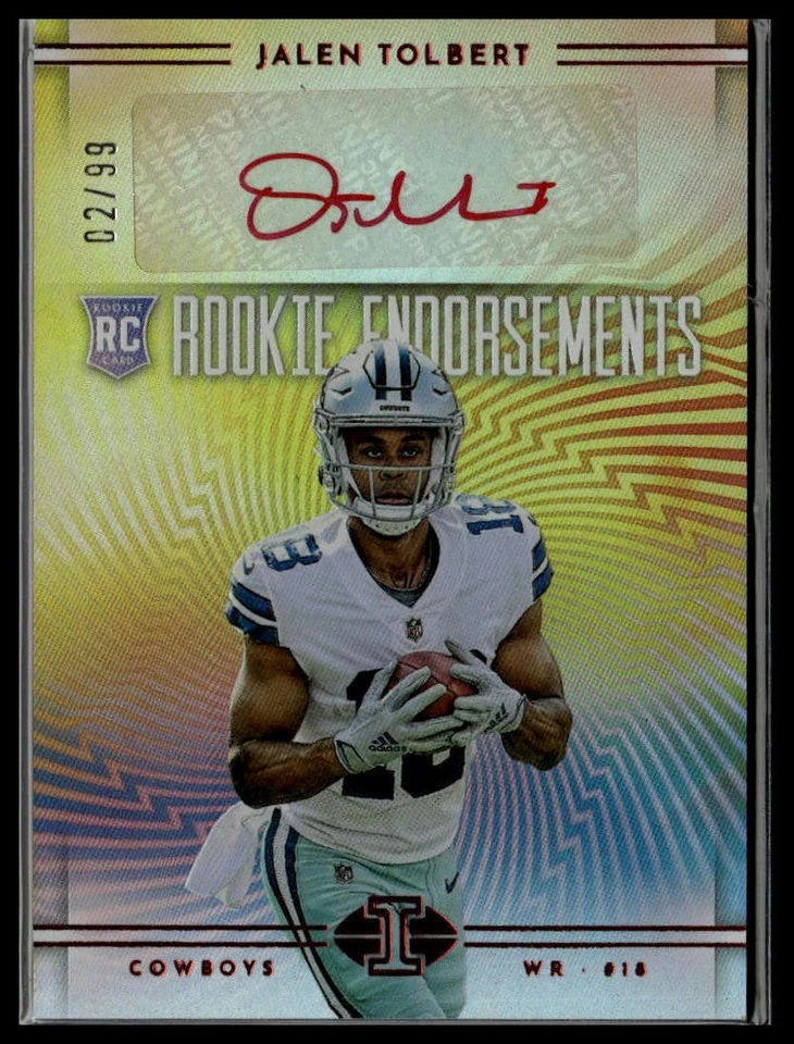 Jalen Tolbert 2022 Illusions Rookie Endorsements Red #RE-JT #/99 Cowboys - Image 1 of 2