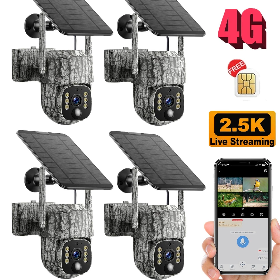 Built in SIM 4G LTE Solar Cellular Trail Camera 355° Pan 90° Tilt Motion Night - image 1 of 4