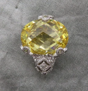 Judith Ripka Sterling Silver Single Earring Canary Yellow Gemstone 721c - Picture 1 of 11