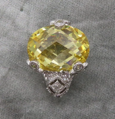 Judith Ripka Sterling Silver Single Earring Canary Yellow Gemstone 721c - Image 1 of 4