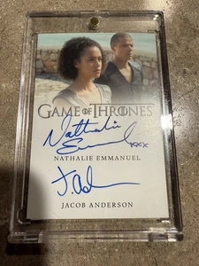 Game Of Thrones Nathalie Emmanuel Jacob Anderson Dual Autograph - Picture 1 of 2