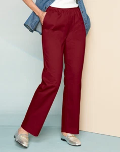 Draper's & Damons Sz Petite M Burgundy Elastic Waist Pull Pants trousers NWOT - Picture 1 of 1