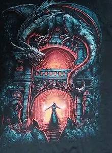 Dragon Wizard Warlock Fantasy  T Shirt Size XL Double Sided - Picture 1 of 10