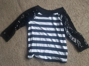 Mädchen Justice gestreiftes Top mit verzierten Ärmeln Gr. 20 neu ohne Etikett  - Bild 1 von 1