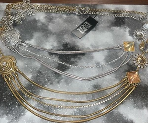 2 Erickson Beamon Rocks Swag Kette unten Gold & Silber - Bild 1 von 10