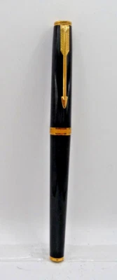 Pluma Estilográfica Parker Vintage Premier Laca Negra-#79 Ancha Oblicua Mano Izquierda Foto 1 de 4