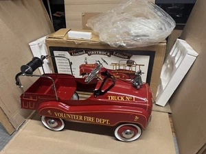 Gear Box Fire Truck Pedal Car Limited Edition Metal Stamped Steel Body New - Picture 1 of 23