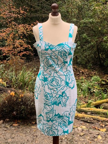 Abito donna VJC Versace floreale cotone elastan UK 18 EU 46