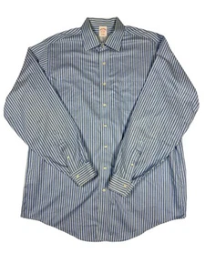 Brooks Brothers shirt NON-IRON Blue Striped Dress shirt Men's 17 XL - Picture 1 of 5