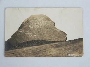 Bristol Vermont VT RPPC Real Photo Bristol Rock with Writing - Picture 1 of 2