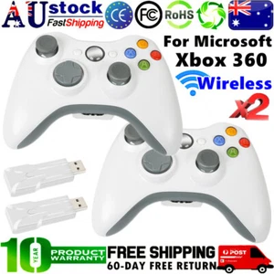 2pc Wireless Controller for Microsoft Xbox 360 Gamepad Game Console & USB Dongle - Picture 1 of 11