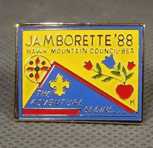 Boy Scouts Hawk Mountain Council 1988 Jamborette Cloisonne Pin ! - Picture 1 of 1