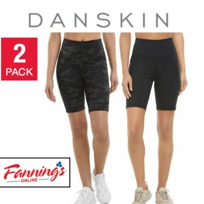 Paquete de 2 pantalones cortos para bicicleta Danskin para mujer | I23 Foto 1 de 4