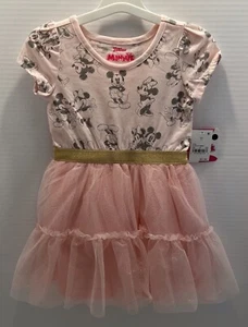 Disney Toddler Girls Pink Mickey & Minnie Mouse Dress - Size 3T - New - Picture 1 of 3