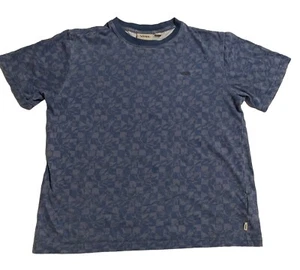 Youth Vans Large Navy Blue Palm Tree Checkerboard Crewneck Short Sleeve T-Shirt - Picture 1 of 7